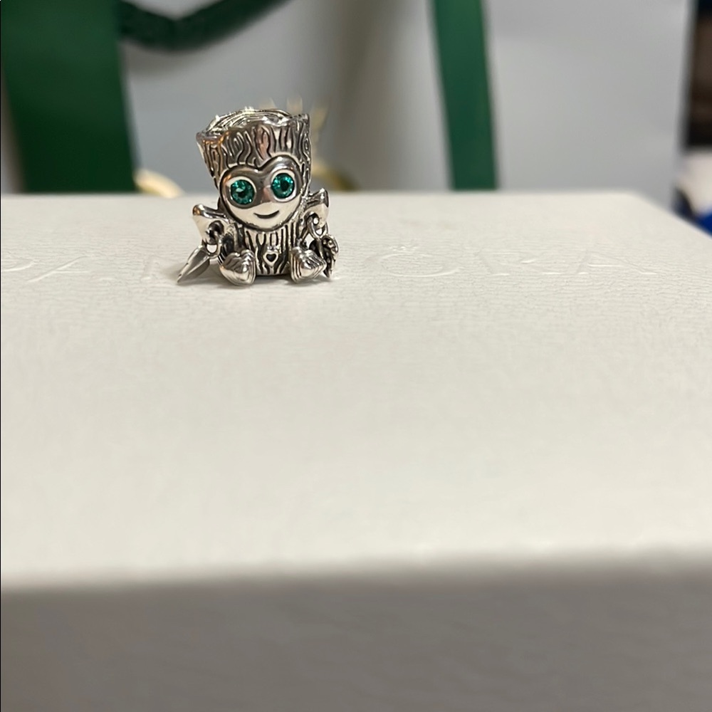 Pandora Groot Charm with Green CZ Eyes Charm